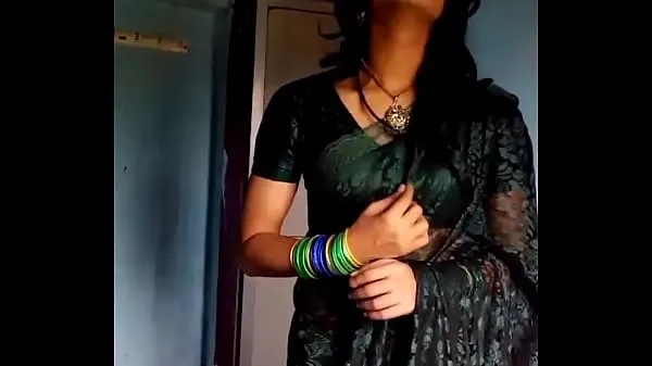 Best Crossdresser in green saree clips Clips