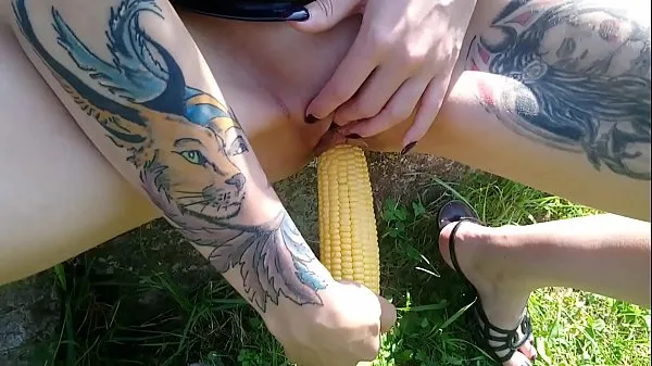 Best Shameless Lucy Ravenblood pleasure her cunt with corn outdoor in the sunshine clips Clips