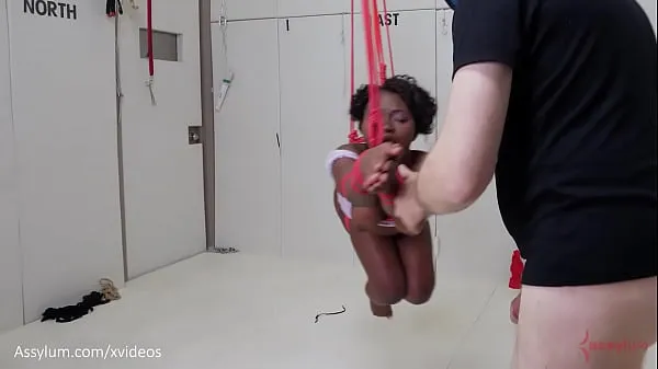 Best Beautiful black submissive gets gagged, tied up, ass punished, and turned into an anal compass to help her dominant conquer space - Noemie Bilas clips Clips